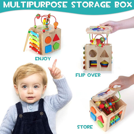 PlayCube™ Activiteitenkubus | 8-in-1 leren, ontdekken en spelen