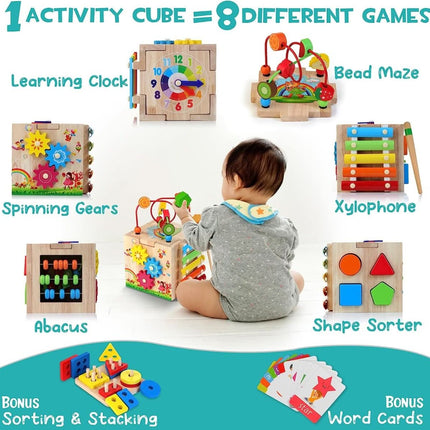 PlayCube™ Activiteitenkubus | 8-in-1 leren, ontdekken en spelen