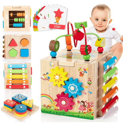 PlayCube™ Activiteitenkubus | 8-in-1 leren, ontdekken en spelen