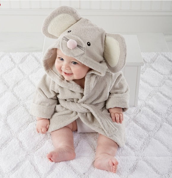 CuddleZoo™ Baby Badjas met Dierenprint | Zacht, warm en onweerstaanbaar schattig na elk badmoment