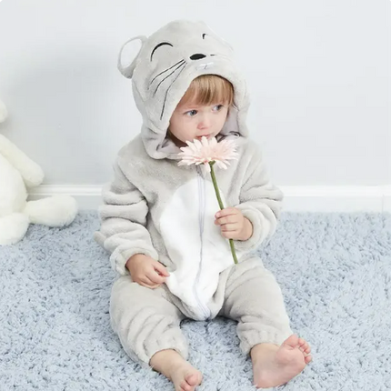 CuddleCritters™ Baby Rompertjes met Dierenprint | Zacht, warm en onweerstaanbaar schattig voor elke dag