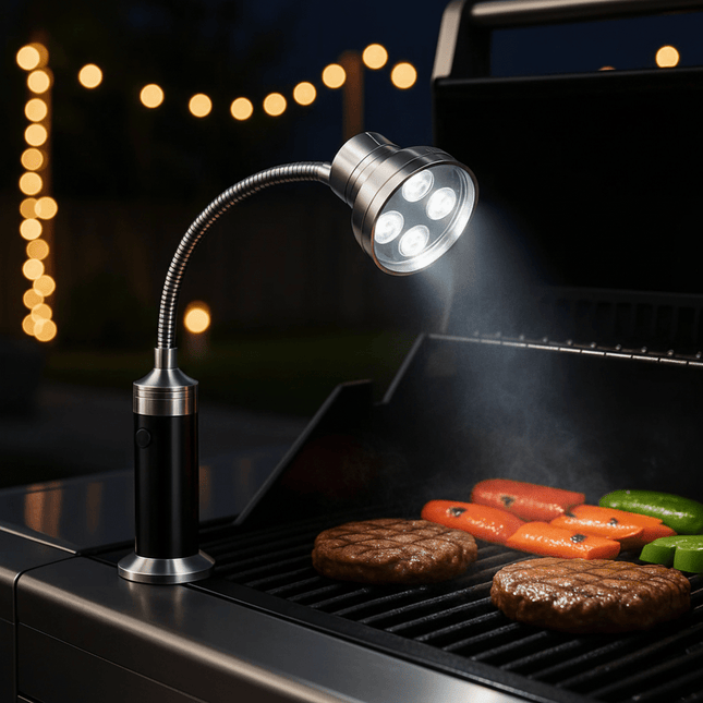 FlameLite™ Grilllamp | Perfect zicht tijdens barbecueën, kamperen en buiten koken