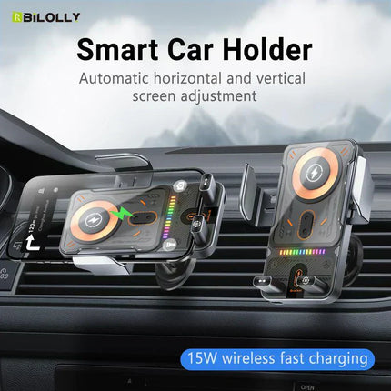 MagCharge™ Autohouder met draadloze oplaadfunctie | Stabiele grip, automatisch klemmen en razendsnel opladen onderweg