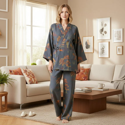 PaintDrape™ Kimono Pyjamaset | Ontspan in stijl met ultiem comfort en elegantie