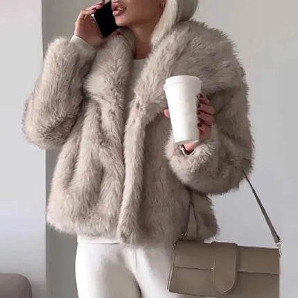 CozyFur™ Dames Korte Jas van Imitatiebont | Warm en stijlvol, perfect voor herfst en winter