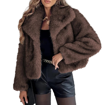 CozyFur™ Dames Korte Jas van Imitatiebont | Warm en stijlvol, perfect voor herfst en winter