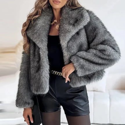 CozyFur™ Dames Korte Jas van Imitatiebont | Warm en stijlvol, perfect voor herfst en winter