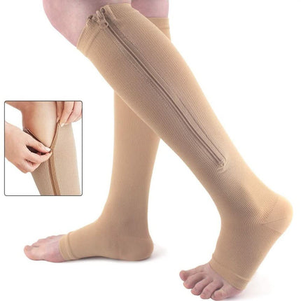SupportZip™ Steunkousen | Verlicht vermoeide benen en trek ze moeiteloos aan