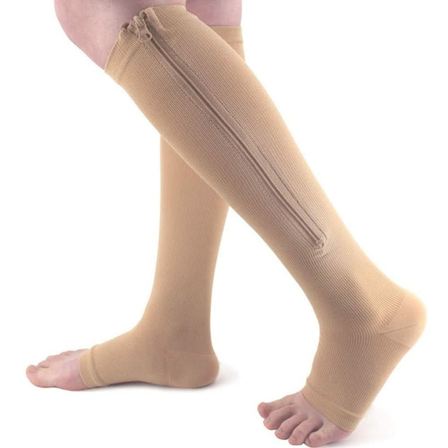 SupportZip™ Steunkousen | Verlicht vermoeide benen en trek ze moeiteloos aan