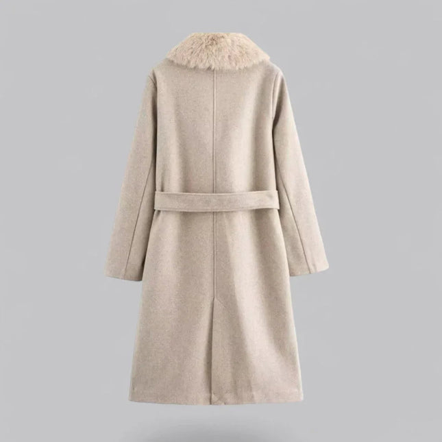LuxeWarm™ Dames Trenchcoat met Bontafwerking | Elegant en warm voor elke gelegenheid