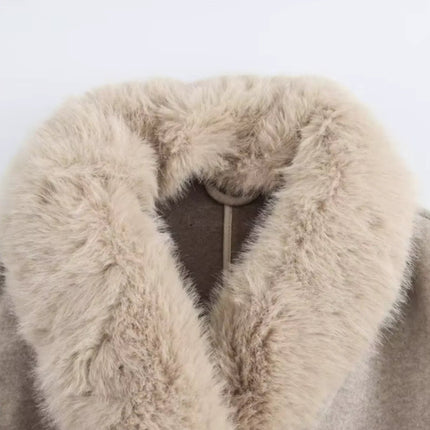 LuxeWarm™ Dames Trenchcoat met Bontafwerking | Elegant en warm voor elke gelegenheid