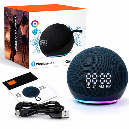 CDS™ Bluetooth portable speaker met LED-klok en wekker | Jouw sfeervolle eyecatcher!