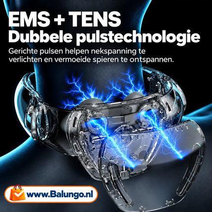 NeckEase™ EMS Nekmassager met warmtefunctie | Investeer eenmalig en verwen jezelf iedere dag met een heerlijke nekmassage!