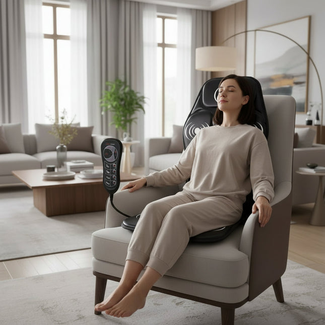 RelaxBack™ Rugkussen | Warmte en vibratie voor diepe ontspanning en extra comfort