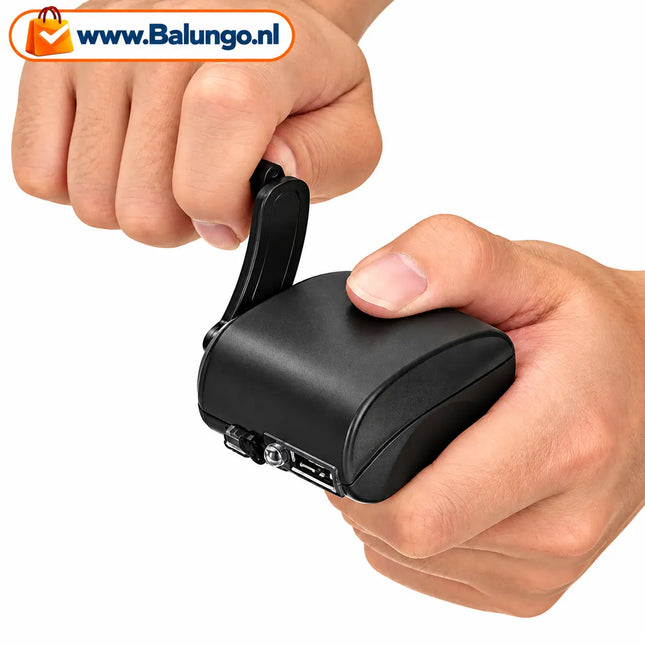 CrankCharge™ Noodlader met handslinger | NOOIT MEER ZONDER STROOM, waar je ook bent!