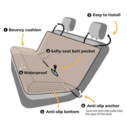 DriveComfort™ Hondenautostoelbed | Veilig, comfortabel en zonder vieze autostoelen onderweg