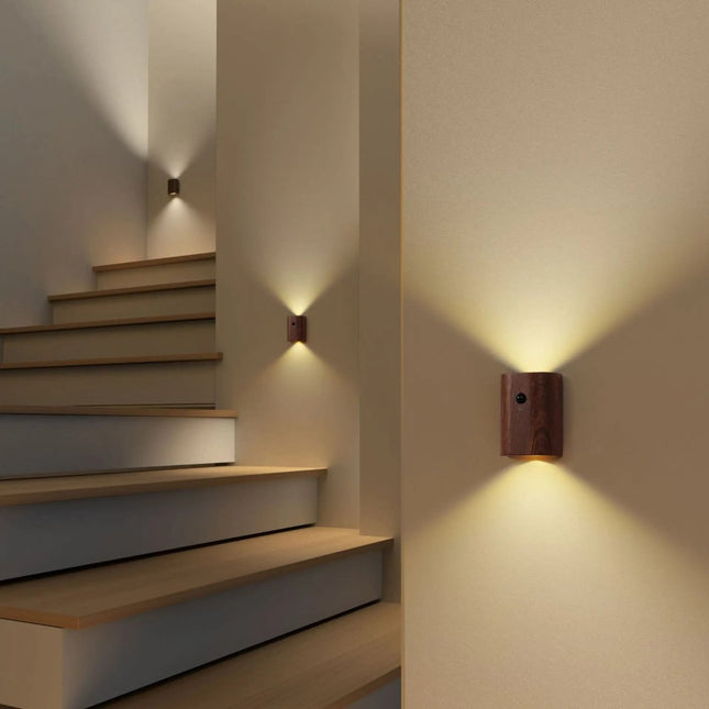 Houten Lamp met Bewegingssensor en Oplaadbare Batterij