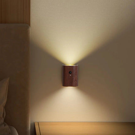 Houten Lamp met Bewegingssensor en Oplaadbare Batterij