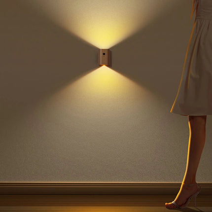 Houten Lamp met Bewegingssensor en Oplaadbare Batterij
