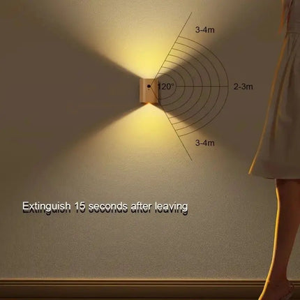 Houten Lamp met Bewegingssensor en Oplaadbare Batterij