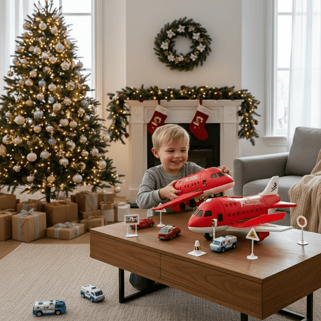 AEROTOWN Speelset | Vliegtuig en Voertuigen voor Kinderen