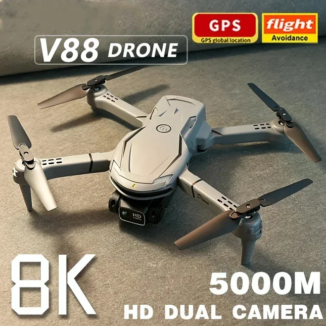 SkyV88™ Mini Drone met GPS en 8K Camera | Leg haarscherpe luchtbeelden vast als een pro