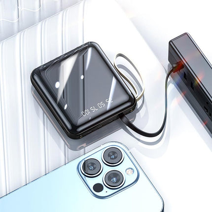 PowerGo™ Mini Powerbank 20.000 mAh met Geïntegreerde Kabels | Altijd opladen zonder losse kabels