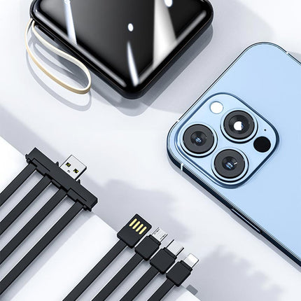 PowerGo™ Mini Powerbank 20.000 mAh met Geïntegreerde Kabels | Altijd opladen zonder losse kabels