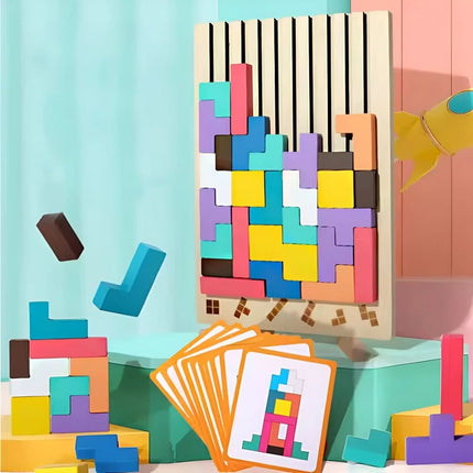 TetraStack™ Montessori Stapelspel | Spelenderwijs leren bouwen, balanceren en ontdekken