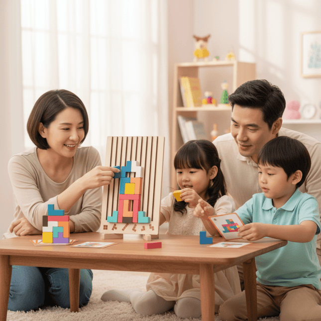 TetraStack™ Montessori Stapelspel | Spelenderwijs leren bouwen, balanceren en ontdekken