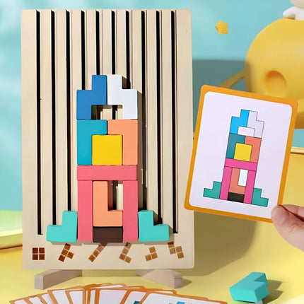 TetraStack™ Montessori Stapelspel | Spelenderwijs leren bouwen, balanceren en ontdekken
