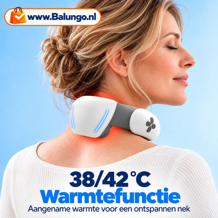 NeckEase™ EMS Nekmassager met warmtefunctie | Investeer eenmalig en verwen jezelf iedere dag met een heerlijke nekmassage!