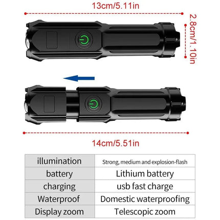 PowerBeam™ Zaklamp | Krachtige verlichting voor outdoor, noodsituaties en dagelijks gebruik
