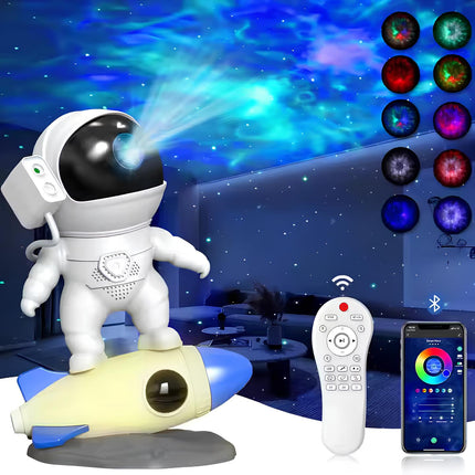 AstroGlow™ Astronaut Projectorlamp | Creëer een magische sterrenhemel met muziek en sfeer