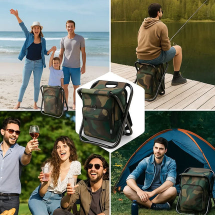 CamoChair Pack™ Rugzakstoel | Zit, draag en koel alles in één slimme outdoor oplossing