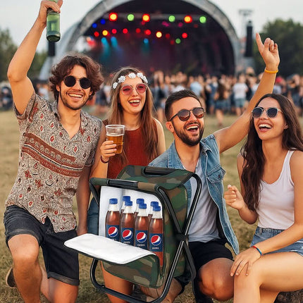 CamoChair Pack™ Rugzakstoel | Zit, draag en koel alles in één slimme outdoor oplossing