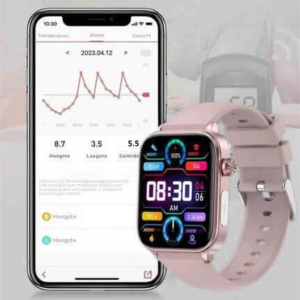 GlucoCare™ Smartwatch voor Senioren | Veiligheid en gezondheid binnen handbereik