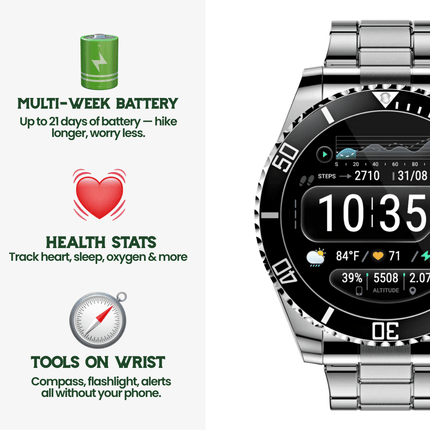 Nexos Pro™ Smartwatch | Gebouwd voor avontuur, prestaties en maximale controle