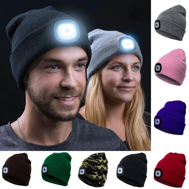 LightWarm™ Unisex Beanie met Afneembare LED-koplamp | Warm blijven én zien in het donker