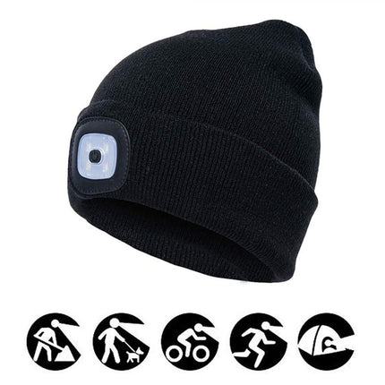 LightWarm™ Unisex Beanie met Afneembare LED-koplamp | Warm blijven én zien in het donker