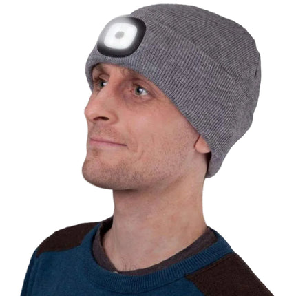 LightWarm™ Unisex Beanie met Afneembare LED-koplamp | Warm blijven én zien in het donker