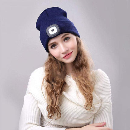 LightWarm™ Unisex Beanie met Afneembare LED-koplamp | Warm blijven én zien in het donker