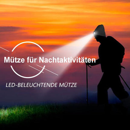 LightWarm™ Unisex Beanie met Afneembare LED-koplamp | Warm blijven én zien in het donker