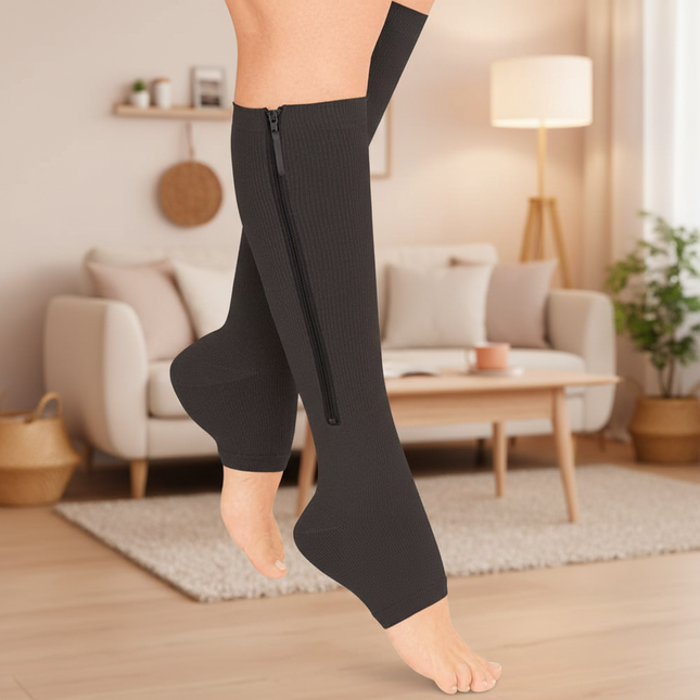 SupportZip™ Compressiesokken | Comfort en ondersteuning voor vermoeide benen