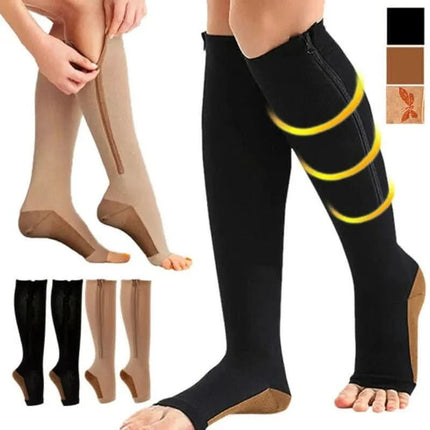 SupportZip™ Compressiesokken | Comfort en ondersteuning voor vermoeide benen