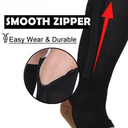 SupportZip™ Compressiesokken | Comfort en ondersteuning voor vermoeide benen
