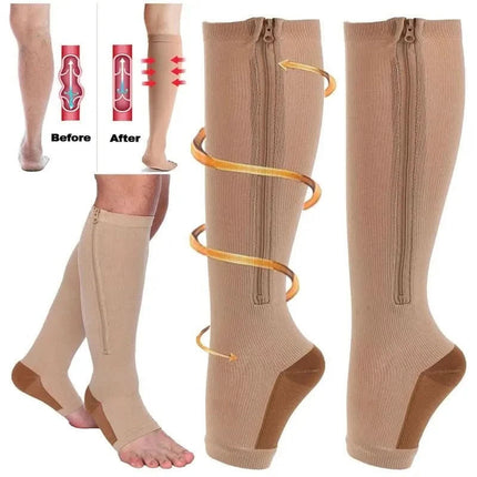 SupportZip™ Compressiesokken | Comfort en ondersteuning voor vermoeide benen