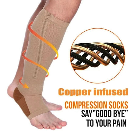 SupportZip™ Compressiesokken | Comfort en ondersteuning voor vermoeide benen