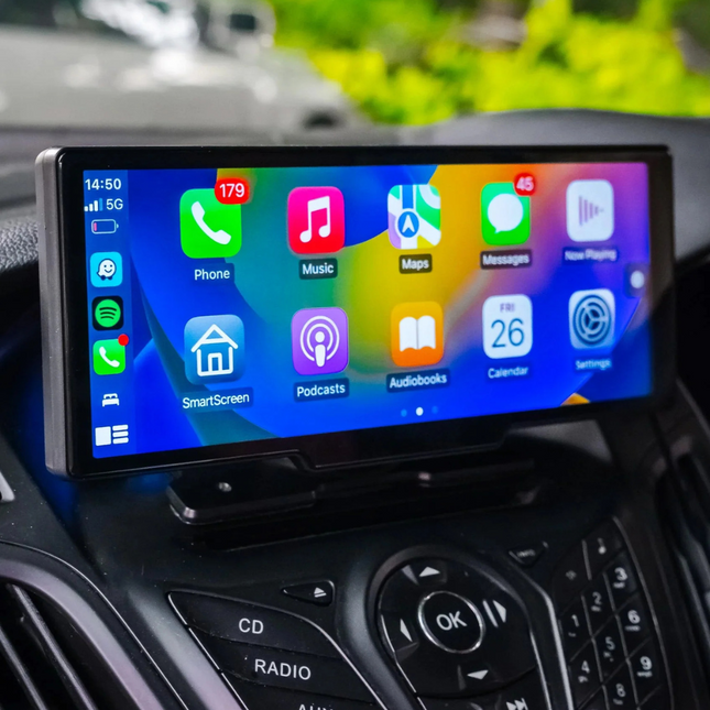 DriveOne™ Universele Auto Display | Draadloze CarPlay, navigatie en dashcam in één systeem