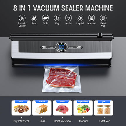 FreshSeal™ Vacuümmachine 8-in-1 met Snijder | Houd voedsel langer vers en voorkom verspilling